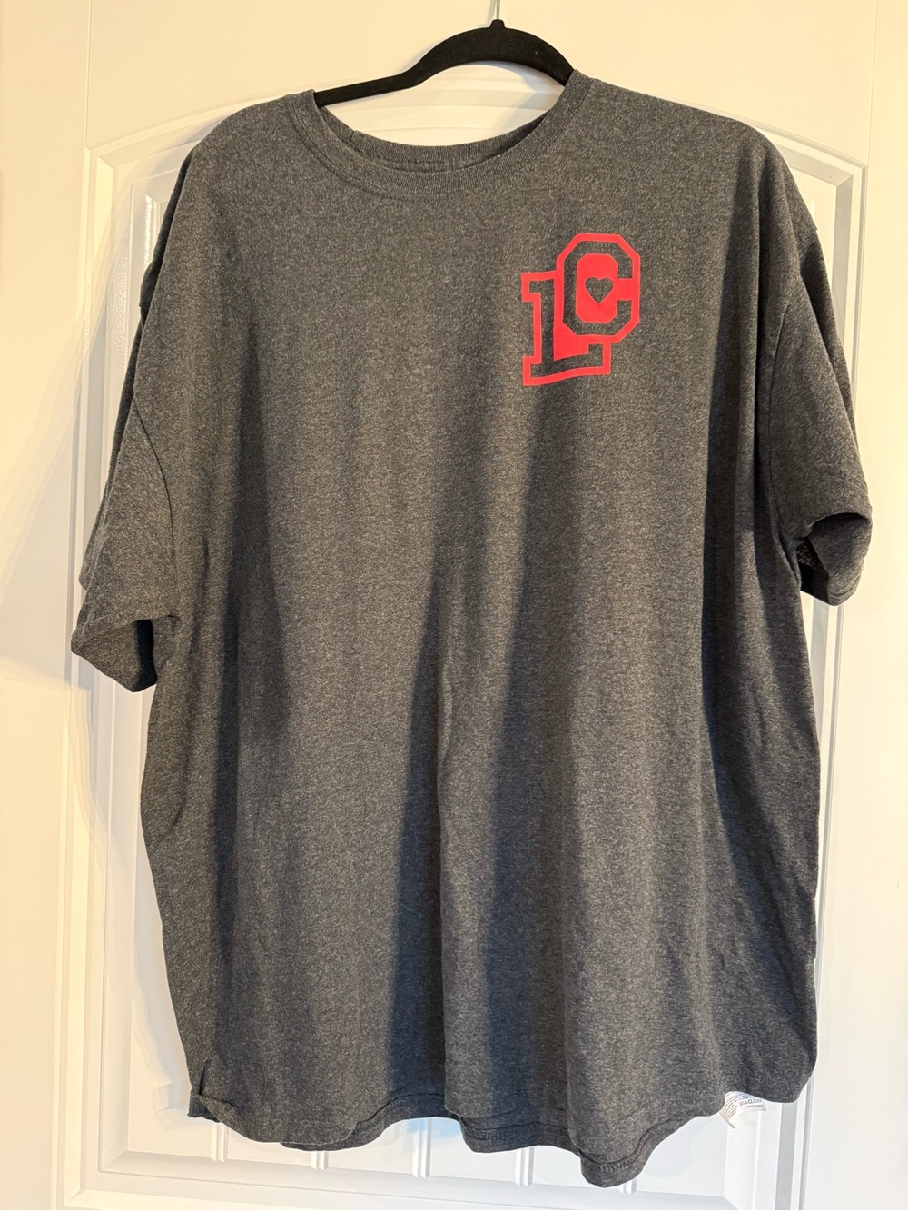 Champion Gray Short Sleeve Crewneck Tee with Red Chest Logo - Picture 1 of 2